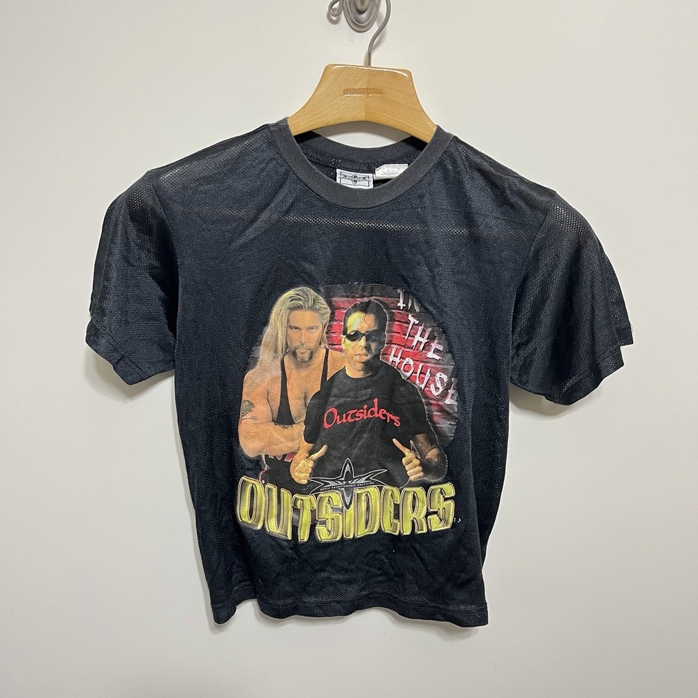 Vintage WCW Kevin Nash Scott Hall Outsiders Shirt Kids L 14/16 Wrestling NWO